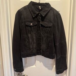 Free People Black Jean Jacket